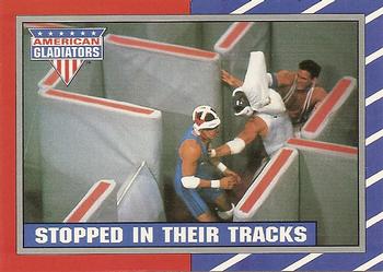 1991 Topps American Gladiators #56 Stopped in Their Tracks Front